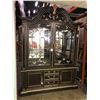 Image 1 : SCHNADIG DARK WOOD & METAL GLASS FRONT ILLUMINATED HUTCH ON BUFFET