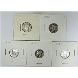 1934 Mercury Dimes