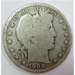 1908-D Barber Half Dollar