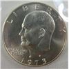 Image 1 : 1973 Ike Unc Silver Dollar