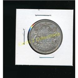 1945 Canadian Silver King George 50 Cent Coin