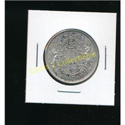 1941 Canadian Silver King George 50 Cent Coin
