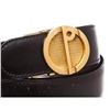 Image 5 : Dunhill Black Leather Gold Buckle Logo Belt