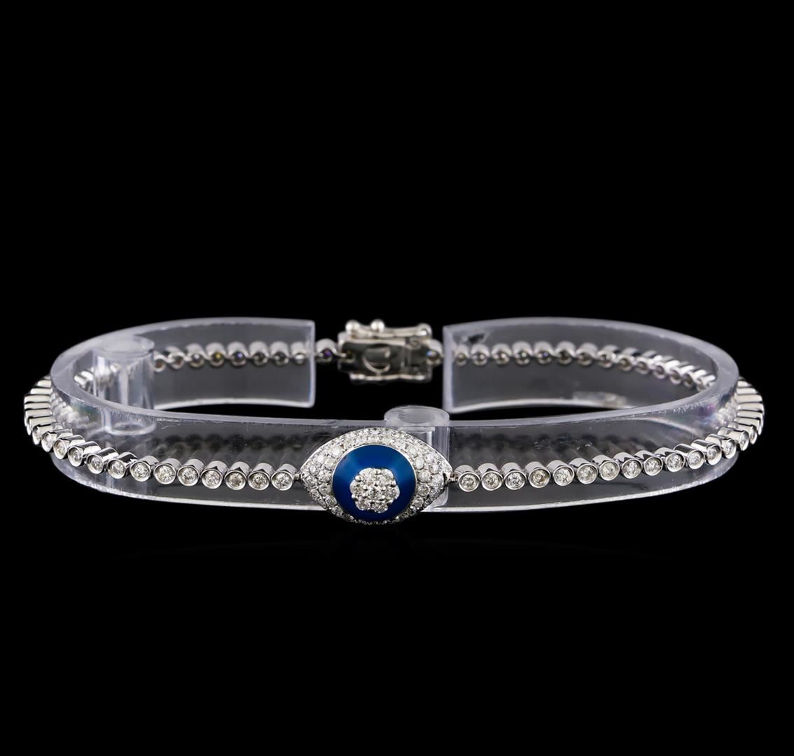 1.46 ctw Diamond Evil Eye Bracelet - 14KT White Gold