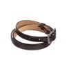 Image 2 : Valentino Black Lizard Skin Green Rhinestone Buckle Thin Belt
