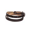 Image 3 : Valentino Black Lizard Skin Green Rhinestone Buckle Thin Belt