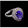 Image 1 : 14KT White Gold 4.25 ctw Tanzanite and Diamond Ring