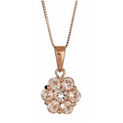 0.16 ctw Morganite and Diamond Pendant - 10KT Rose Gold