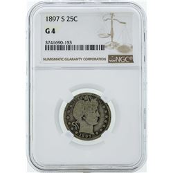 1897-S Barber Silver Quarter Coin NGC G4