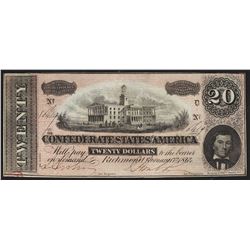 1864 $20 Confederate States of America Note