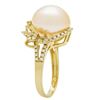 Image 3 : 0.59 ctw Diamond and Pearl Ring - 18KT Yellow Gold