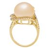 Image 4 : 0.59 ctw Diamond and Pearl Ring - 18KT Yellow Gold