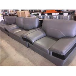 3 piece Grey Designer sofa suite