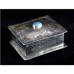 Navajo Sterling Silver Turquoise Jewelry Box