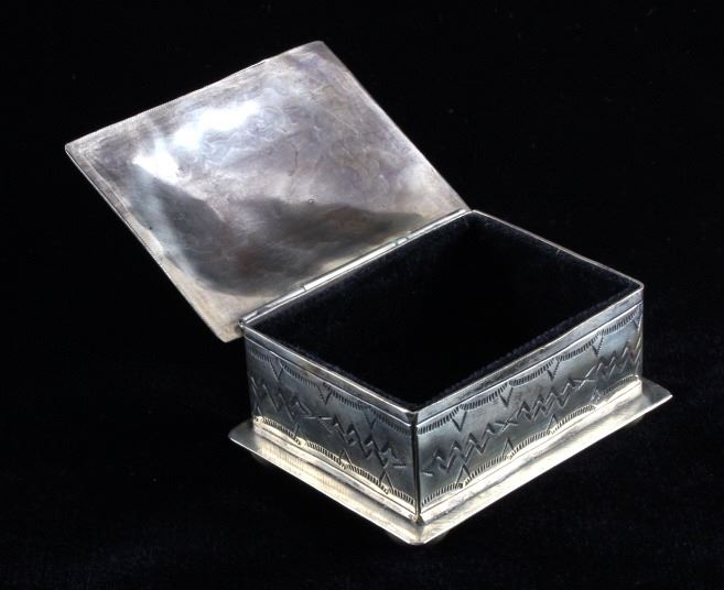 Navajo Sterling Silver Turquoise Jewelry Box