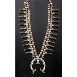 Navajo Sterling Silver Squash Blossom Necklace