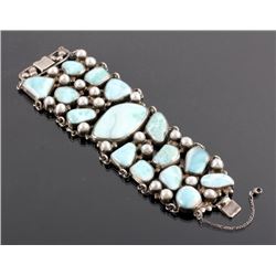 Sterling Silver and Larimar Bracelet