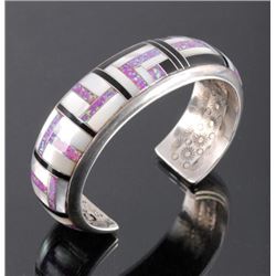 Navajo Sterling Silver Opal Mother of Pearl Cuff