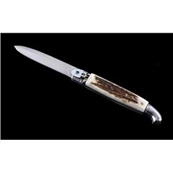 Foxinox Italian Stiletto Switchblade Knife Stag