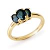 Image 1 : 1.0 CTW Blue Sapphire Ring 10K Yellow Gold - REF-19W3F - 12640