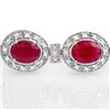 Image 2 : 16.0 CTW Ruby & Diamond Bracelet 14K White Gold - REF-400K2W - 13903