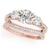 Image 1 : 2.05 CTW Certified VS/SI Diamond 3 Stone 2Pc Wedding Set 14K Rose Gold - REF-447K3W - 32022