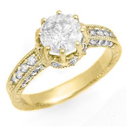 1.75 CTW Certified VS/SI Diamond Ring 14K Yellow Gold - REF-556Y5K - 13468