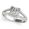 Image 2 : 2.05 CTW Certified VS/SI Princess Diamond Solitaire Halo Ring 18K White Gold - REF-661Y4K - 27108