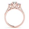 Image 5 : 0.75 CTW Certified VS/SI Diamond 3 Stone Ring 18K Rose Gold - REF-96M2H - 28078