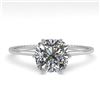 Image 1 : 1.0 CTW VS/SI Cushion Diamond Solitaire Engagement Ring Size 7 18K White Gold - REF-287Y4K - 35898