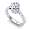 Image 1 : 1.5 CTW VS/SI Diamond Art Deco Ring 18K White Gold - REF-399W3F - 36830