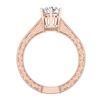 Image 4 : 1 CTW VS/SI Diamond Solitaire Art Deco Ring 18K Rose Gold - REF-330W2F - 36927