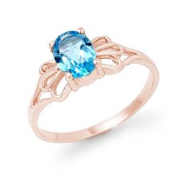 0.90 CTW Blue Topaz Ring 10K Rose Gold - REF-9M8H - 12573