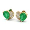 Image 1 : 2.50 CTW Emerald & Micro Pave VS/SI Diamond Earrings 10K Yellow Gold - REF-34N5Y - 20073