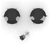 Image 2 : 3.0 CTW Black Certified Diamond Stud Solitaire Earrings 18K White Gold - REF-84W8F - 35853