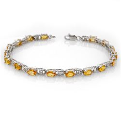 6.02 CTW Yellow Sapphire & Diamond Bracelet 14K White Gold - REF-58F2N - 11226