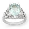 Image 1 : 6.10 CTW Aquamarine & Diamond Ring 14K White Gold - REF-148K5W - 14518