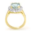 Image 2 : 5.33 CTW Aquamarine & Diamond Ring 10K Yellow Gold - REF-81N8Y - 14503