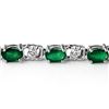 Image 2 : 5.02 CTW Emerald & Diamond Bracelet 14K White Gold - REF-52A4X - 14061