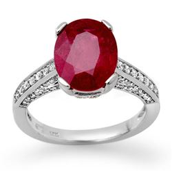 2.80 CTW Ruby & Diamond Ring 18K White Gold - REF-94X5T - 11870