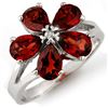 Image 1 : 2.52 CTW Garnet & Diamond Ring 10K White Gold - REF-18T2M - 10540