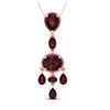 Image 1 : 8 CTW Garnet Necklace Designer Vintage 10K Rose Gold - REF-34W4F - 20401