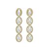 Image 1 : 4.05 CTW Opal & Diamond Halo Earrings 10K Yellow Gold - REF-112A8X - 40519