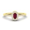 Image 1 : 0.56 CTW Ruby & Micro Pave VS/SI Diamond Ring Halo 18K Yellow Gold - REF-31W3F - 21393