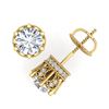 Image 4 : 2.04 CTW VS/SI Diamond Solitaire Art Deco Stud Earrings 18K Yellow Gold - REF-361X8T - 37243