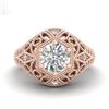Image 2 : 1.07 CTW VS/SI Diamond Solitaire Art Deco Ring 18K Rose Gold - REF-322T5M - 36918