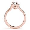Image 4 : 1.1 CTW Certified VS/SI Diamond 2Pc Wedding Set Solitaire Halo 14K Rose Gold - REF-142H2A - 31062