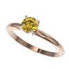 Image 1 : 0.50 CTW Certified Intense Yellow SI Diamond Solitaire Engagement Ring 10K Rose Gold - REF-58H2A - 3