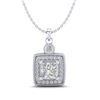 0.91 CTW Princess VS/SI Diamond Art Deco Stud Necklace 18K White Gold - REF-145X5T - 37130