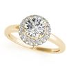 1 CTW Certified VS/SI Diamond Solitaire Halo Ring 18K Yellow Gold - REF-185M3H - 26478
